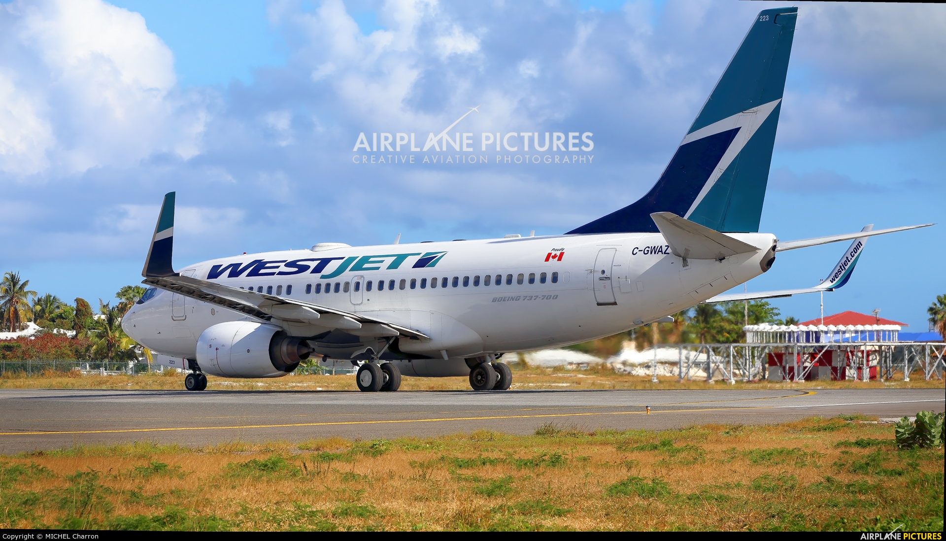 WestJet Airlines C-GWAS aircraft at Sint Maarten - Princess Juliana Intl