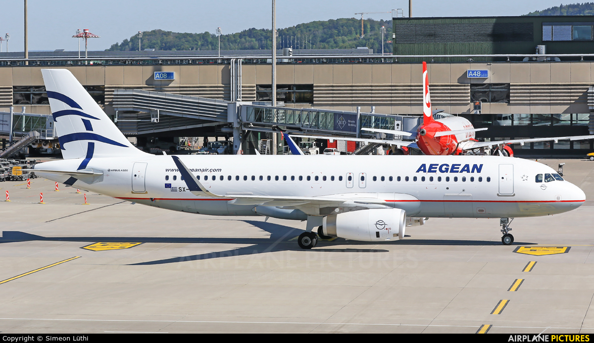 Aegean Airlines SX-DNE aircraft at Zurich