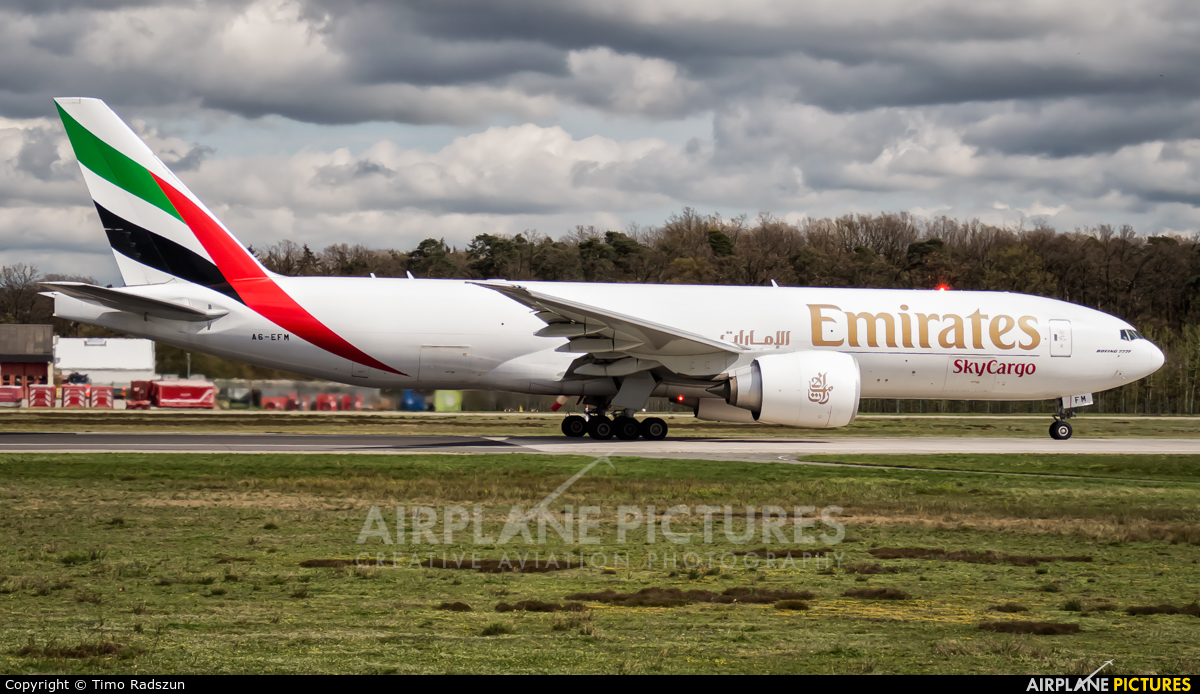 Emirates Sky Cargo A6-EFM aircraft at Frankfurt