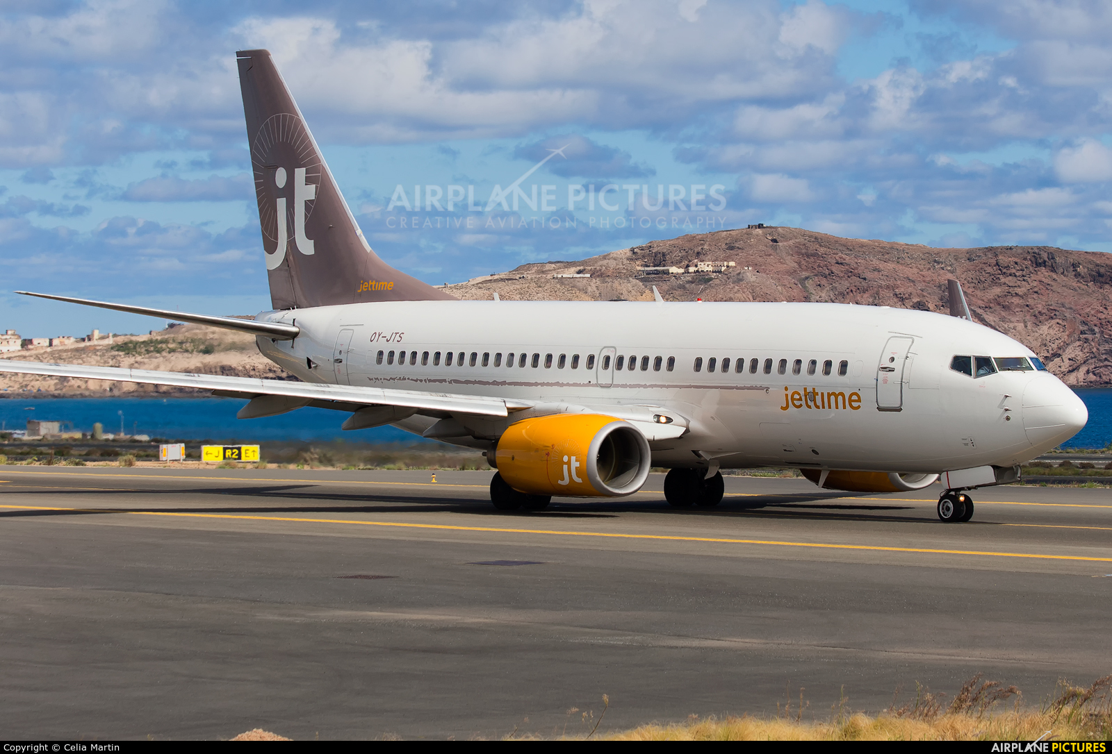 Jet Time OY-JTS aircraft at Las Palmas de Gran Canaria