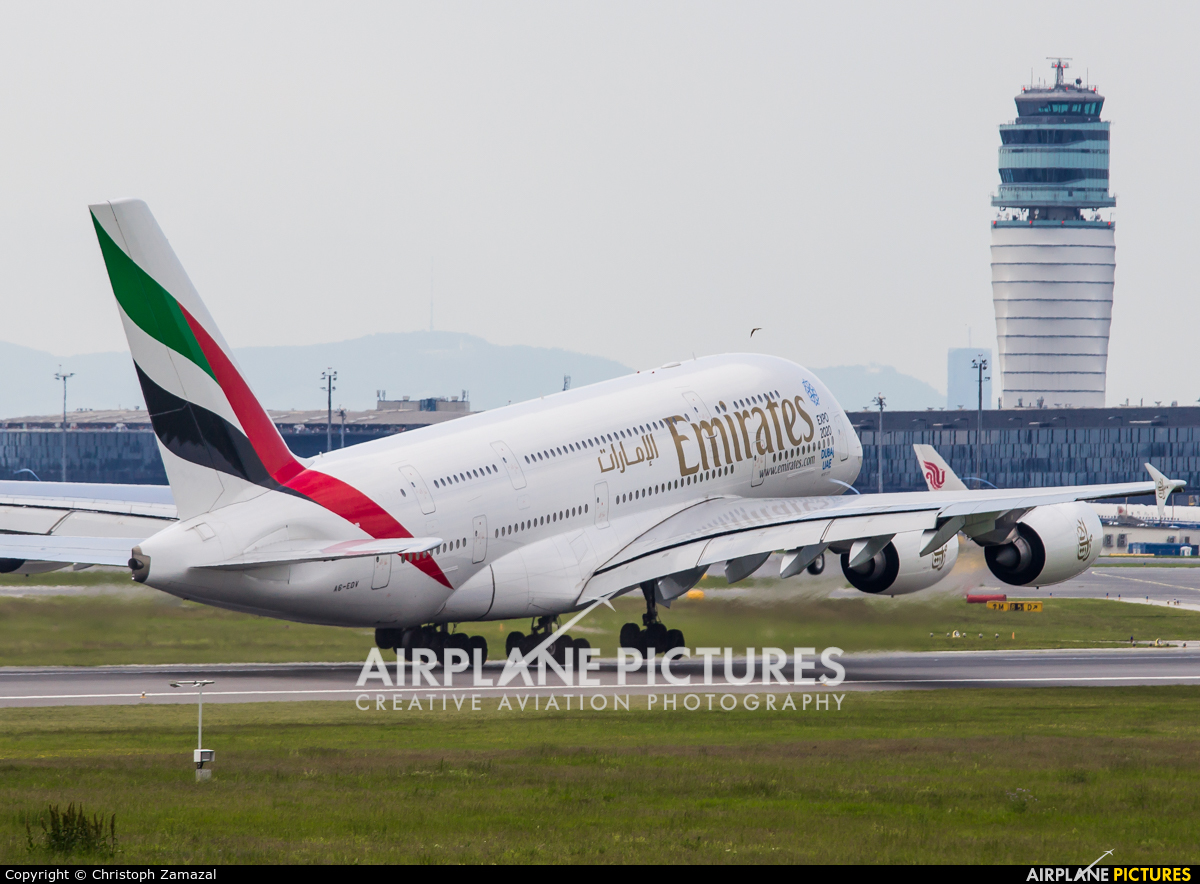 Emirates Airlines A6-EDV aircraft at Vienna - Schwechat