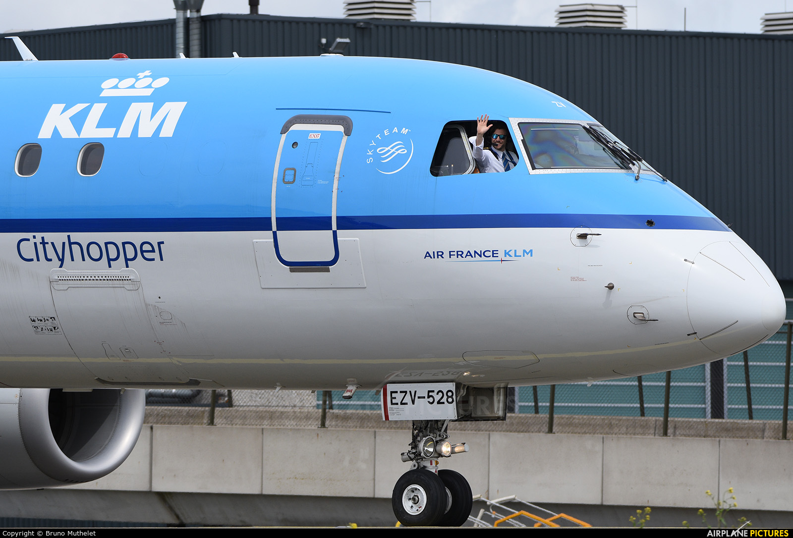 KLM Cityhopper PH-EZV aircraft at Amsterdam - Schiphol