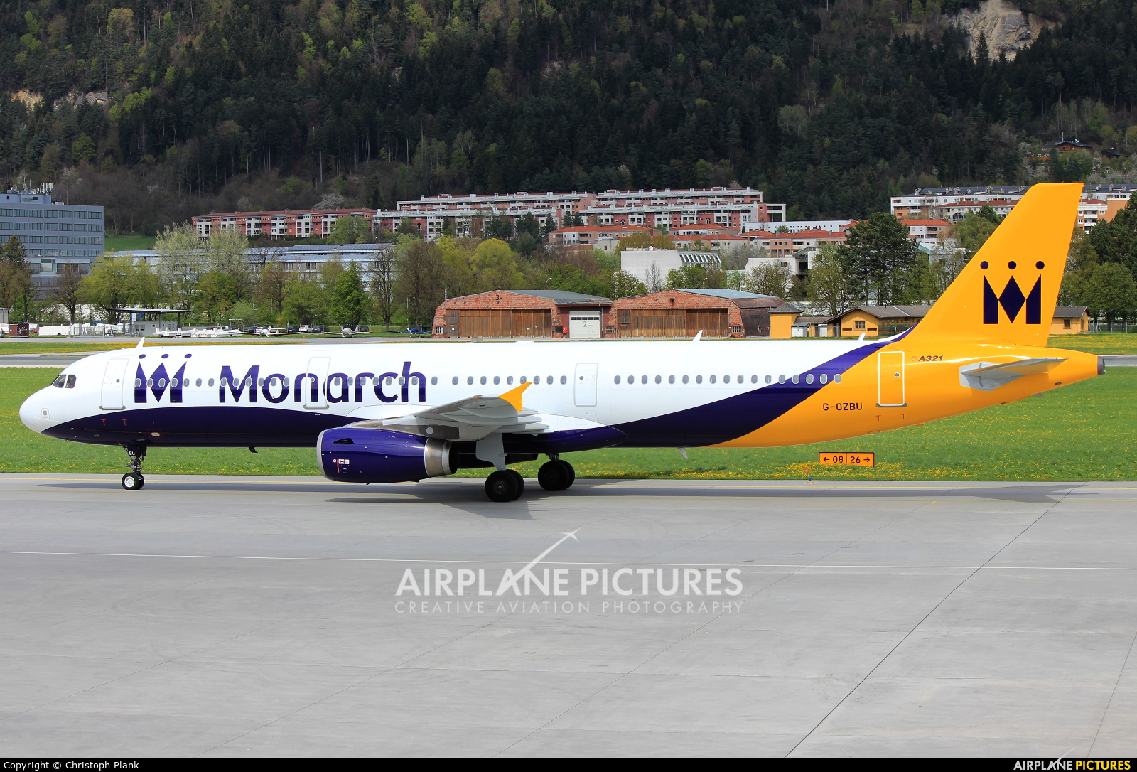 Monarch Airlines G-OZBU aircraft at Innsbruck