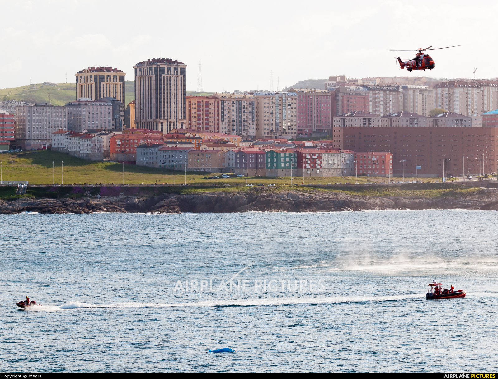 Spain - Coast Guard EC-MCR aircraft at La Coruña - Orzan Bay