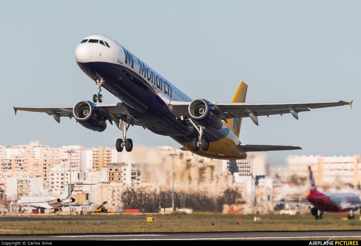 Monarch Airlines G-ZBAG aircraft at Faro