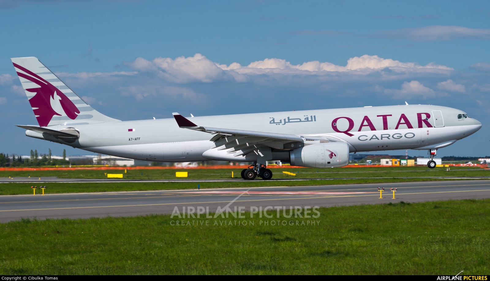 Qatar Airways Cargo A7-AFF aircraft at Prague - Václav Havel