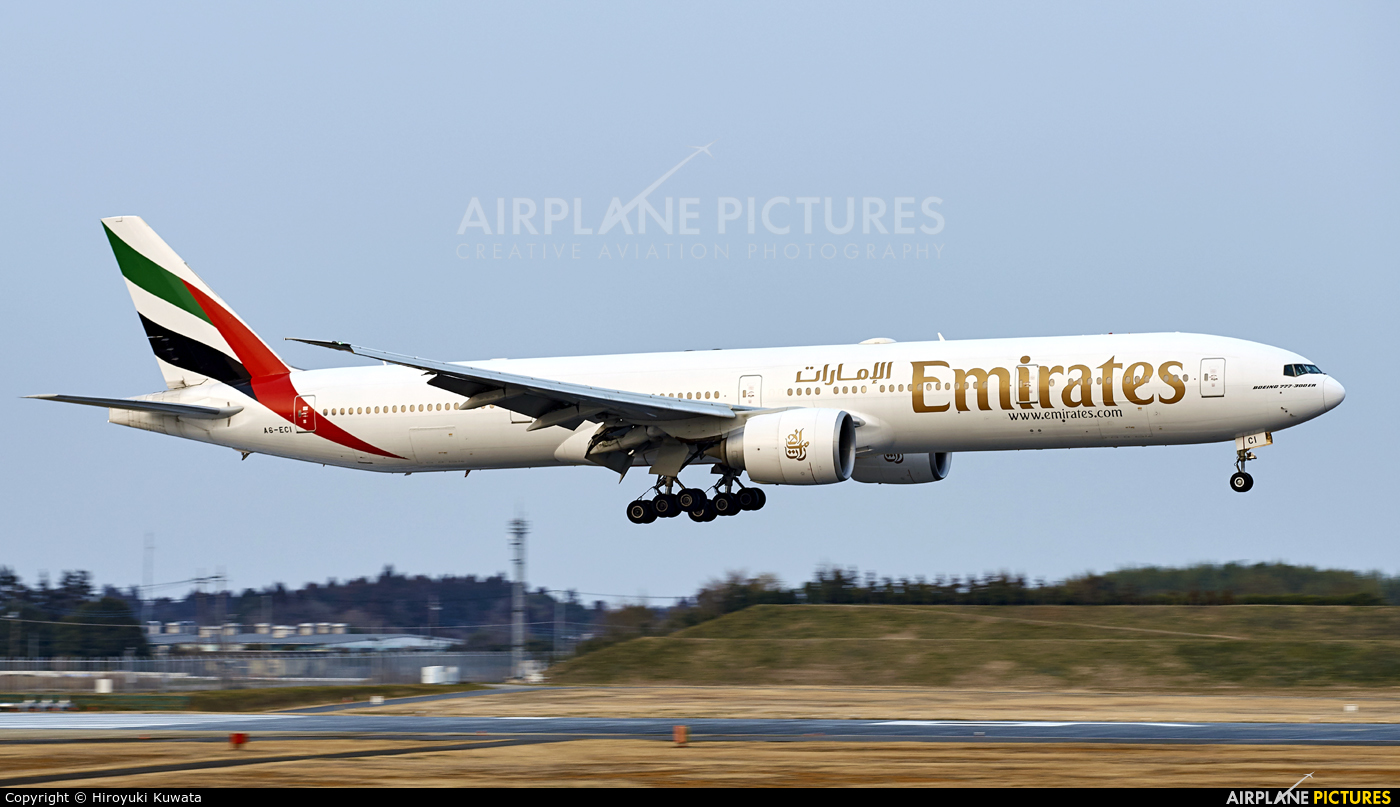 Emirates Airlines A6-ECI aircraft at Tokyo - Narita Intl