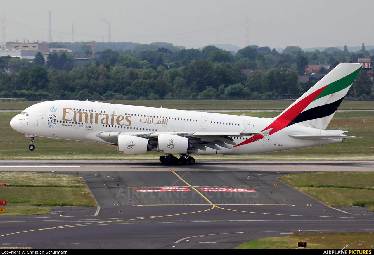 Emirates Airlines A6-EDH aircraft at Düsseldorf