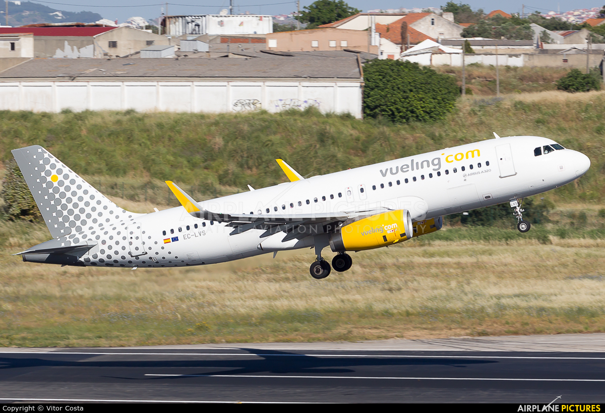 Vueling Airlines EC-LVS aircraft at Lisbon