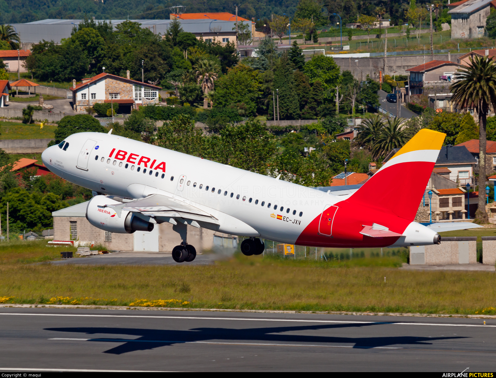 Iberia EC-JXV aircraft at La Coruña