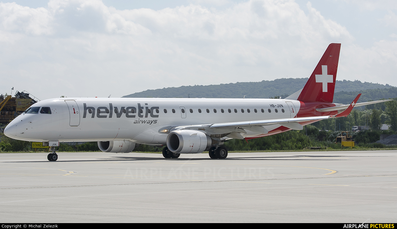 Helvetic Airways HB-JVN aircraft at Kraków - John Paul II Intl