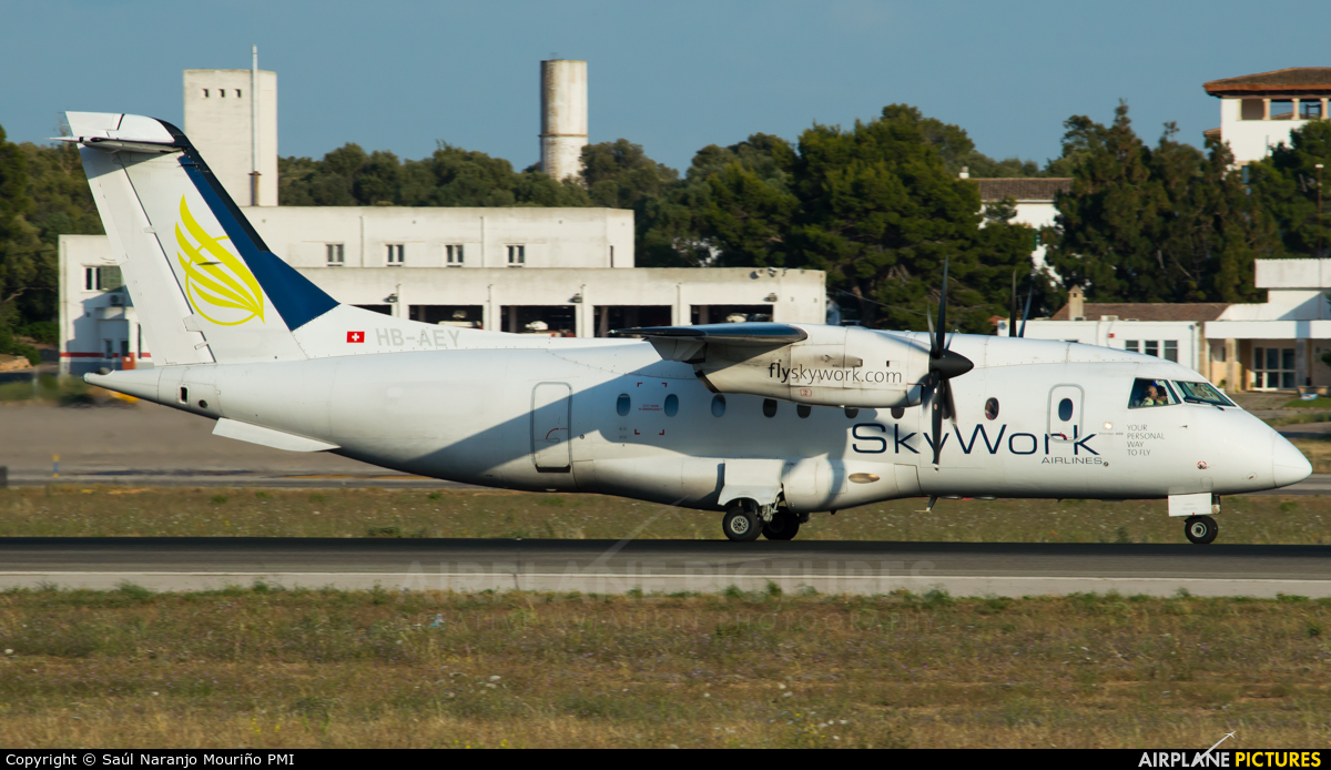 Sky Work Airlines HB-AEY aircraft at Palma de Mallorca