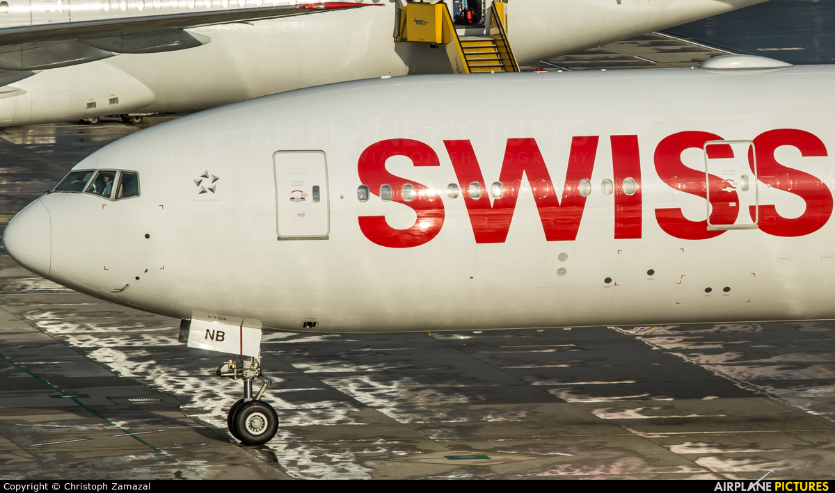 Swiss HB-JNB aircraft at Vienna - Schwechat