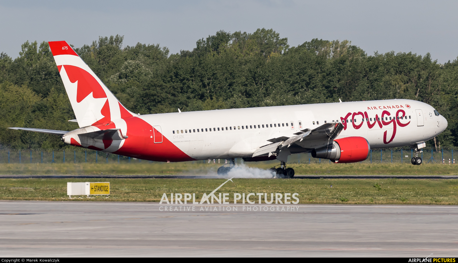 Air Canada Rouge C-FJZK aircraft at Warsaw - Frederic Chopin