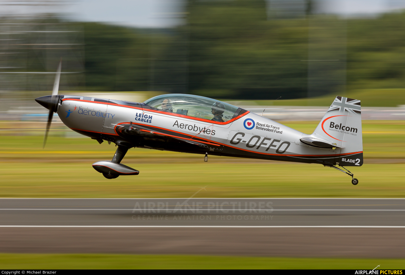 2 Excel Aviation "The Blades Aerobatic Team" G-OFFO aircraft at Farnborough