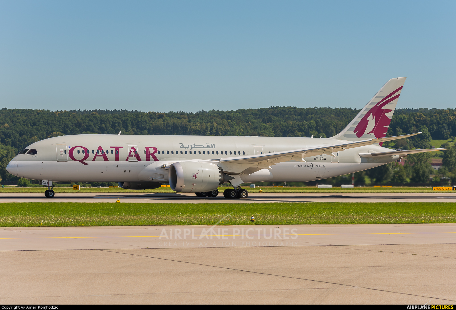 Qatar Airways A7-BCQ aircraft at Zurich