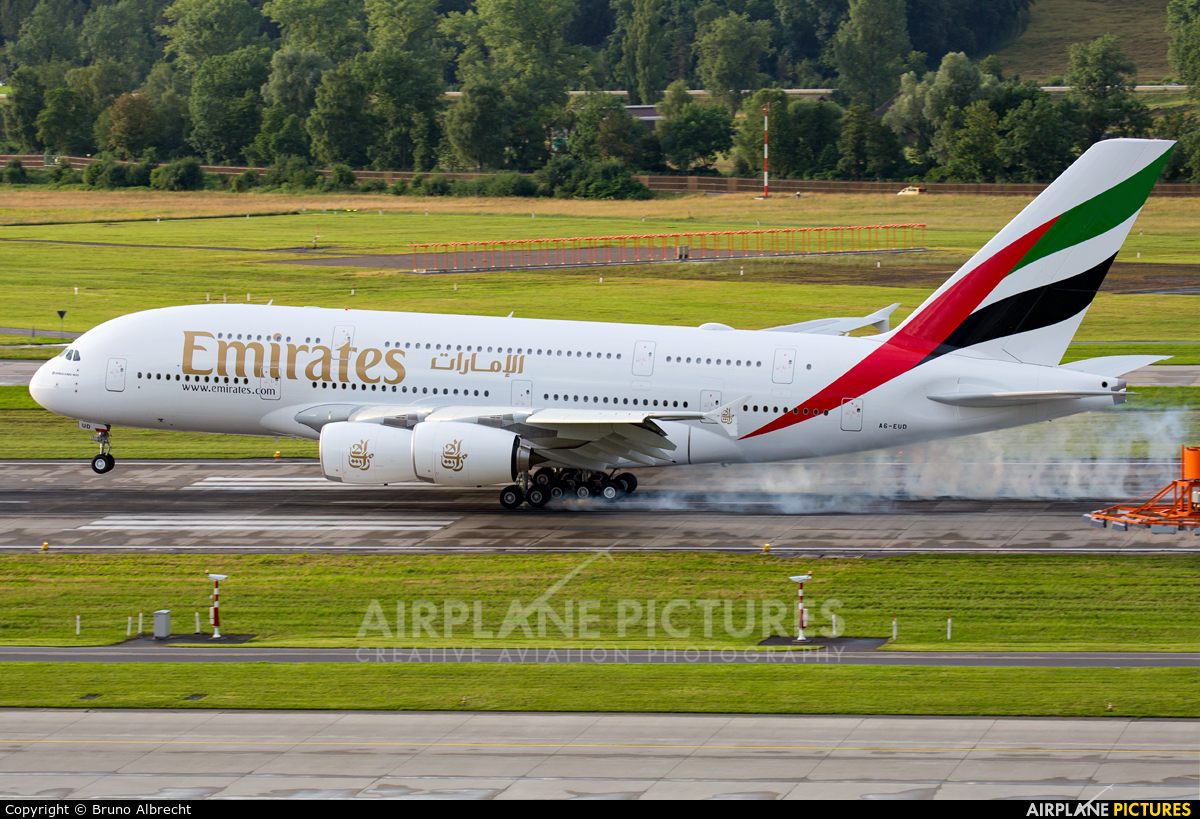 Emirates Airlines A6-EUD aircraft at Zurich