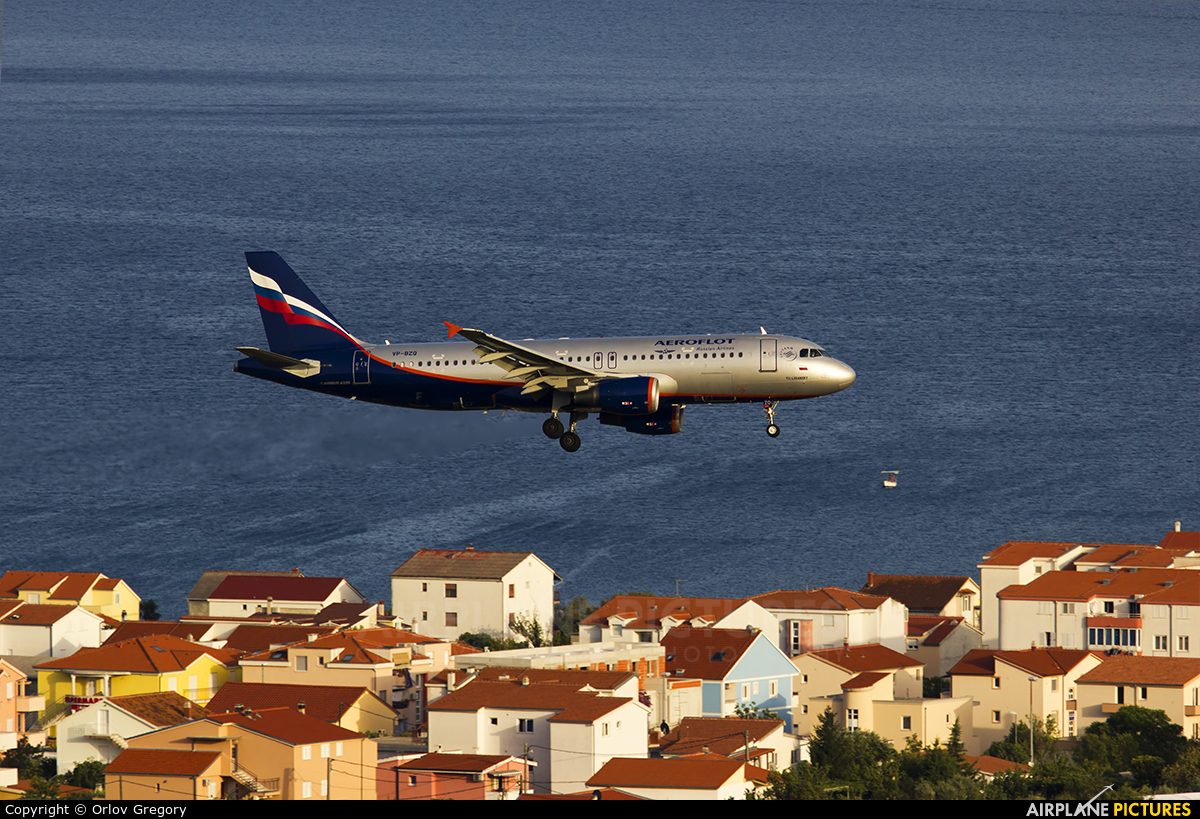Aeroflot VP-BZQ aircraft at Split - Kaštela