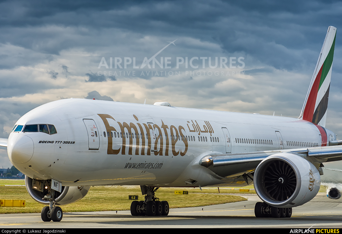 Emirates Airlines A6-ENF aircraft at Warsaw - Frederic Chopin