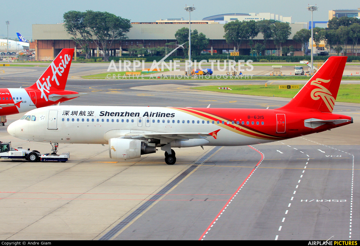 Shenzhen Airlines B-6315 aircraft at Singapore - Changi