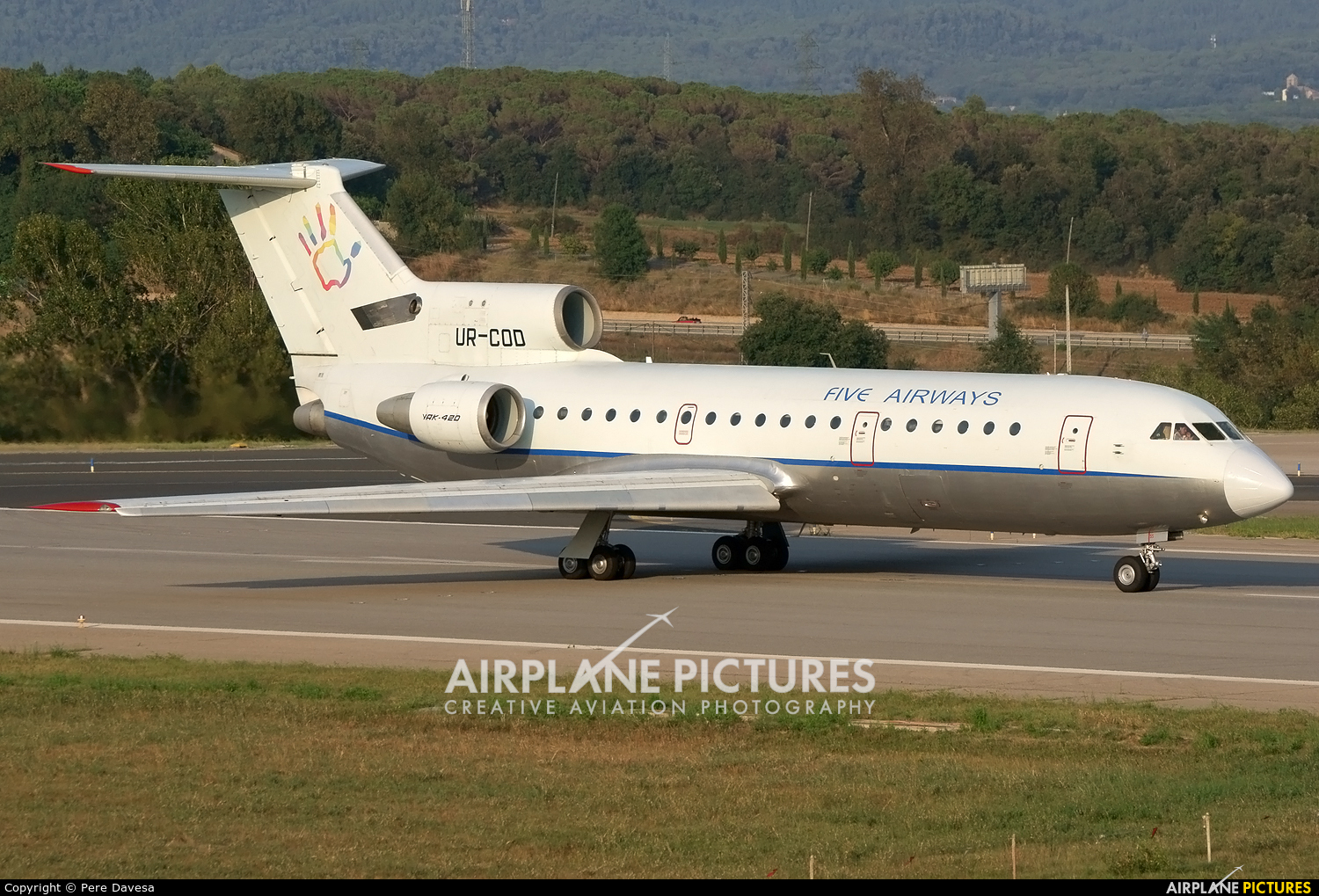 Five Airways UR-COD aircraft at Girona - Costa Brava