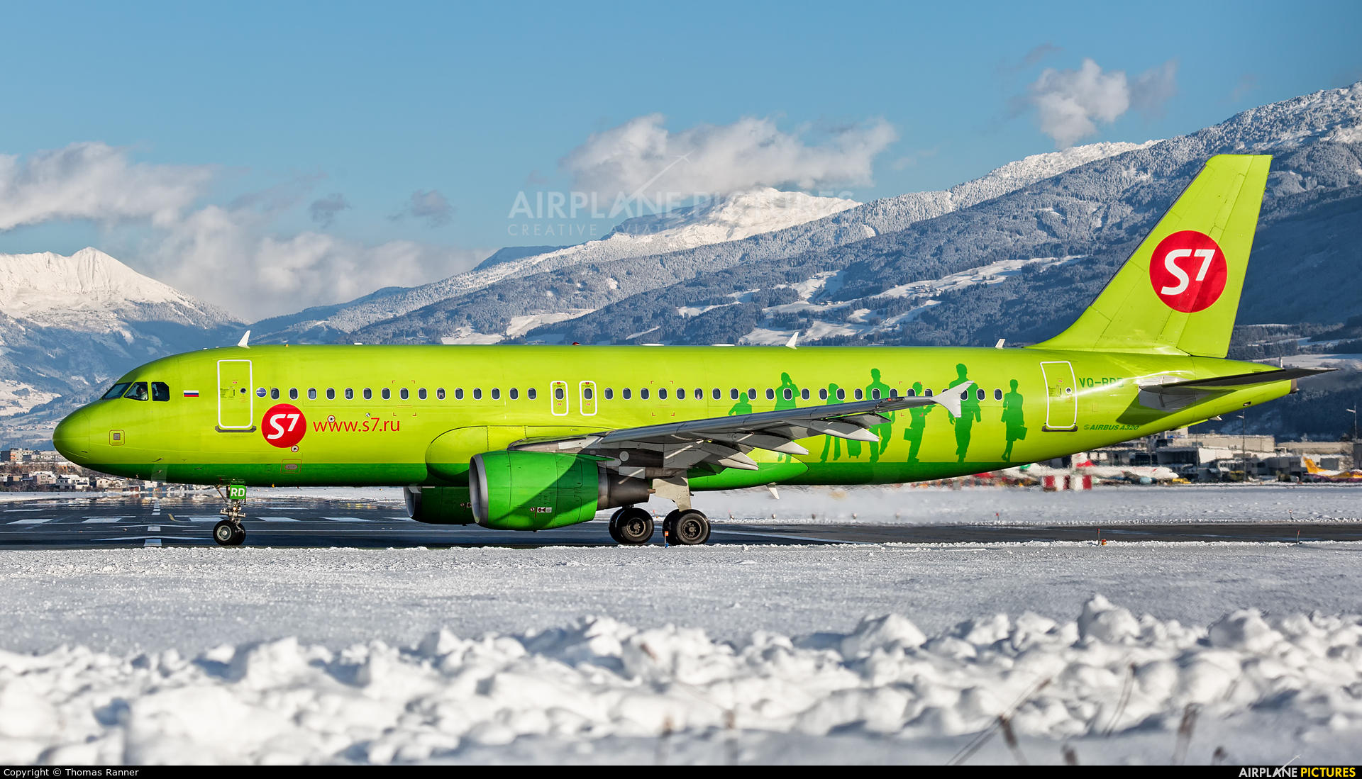 S7 Airlines VQ-BRD aircraft at Innsbruck