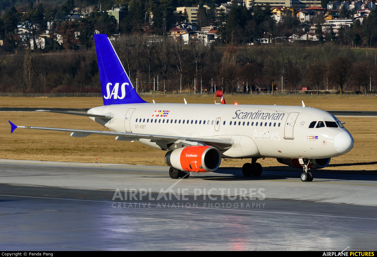 SAS - Scandinavian Airlines OY-KBT aircraft at Innsbruck