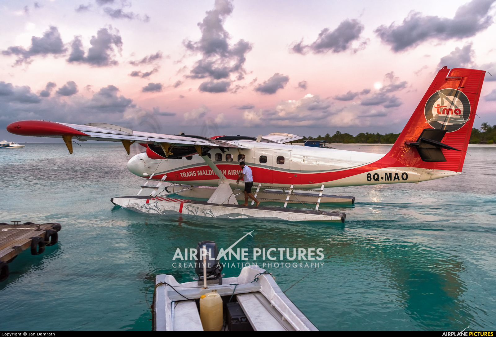Trans Maldivian Airways - TMA 8Q-MAO aircraft at Off Airport - Maldives