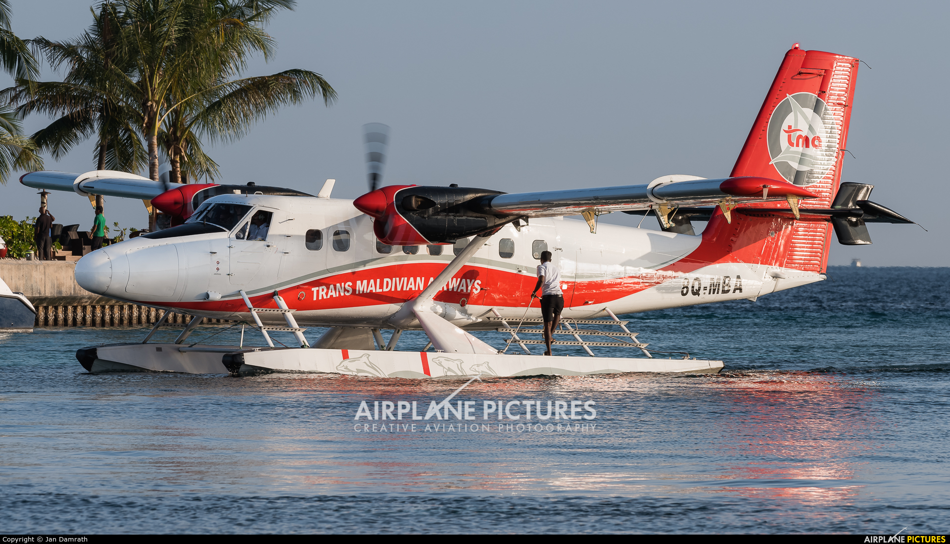 Trans Maldivian Airways - TMA 8Q-MBA aircraft at Off Airport - Maldives