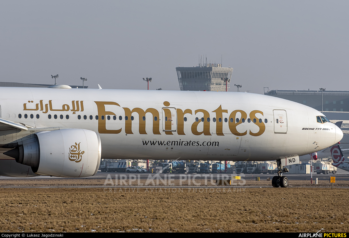 Emirates Airlines A6-END aircraft at Warsaw - Frederic Chopin