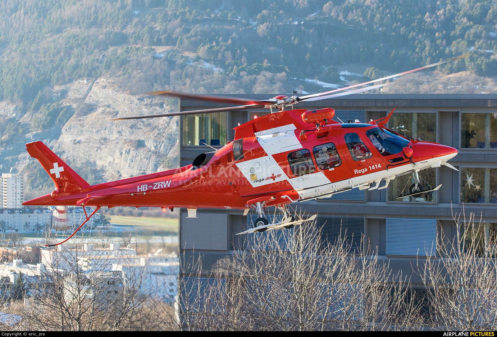 REGA Swiss Air Ambulance  HB-ZRW aircraft at Off Airport - Switzerland