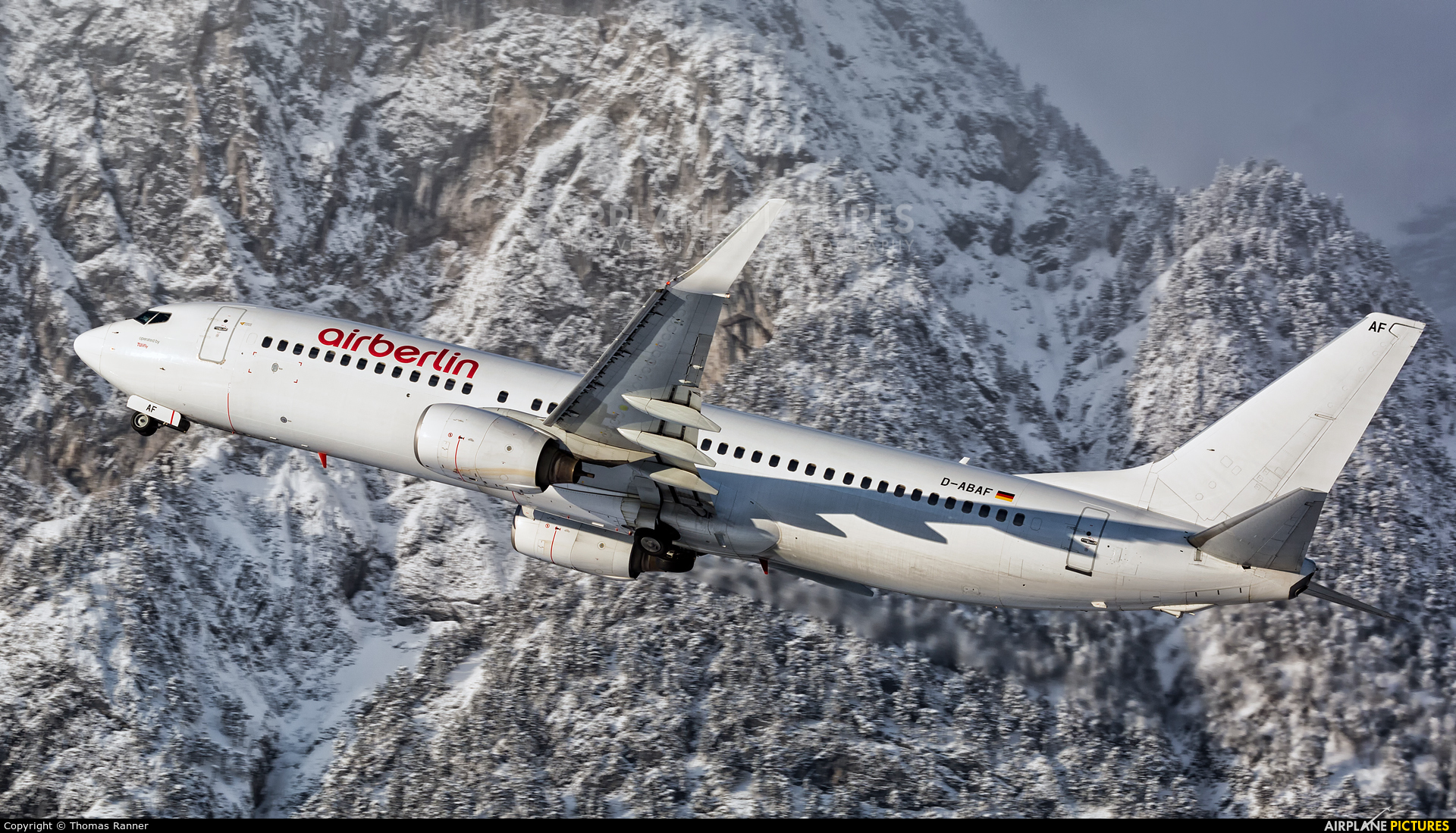 Air Berlin D-ABAF aircraft at Innsbruck