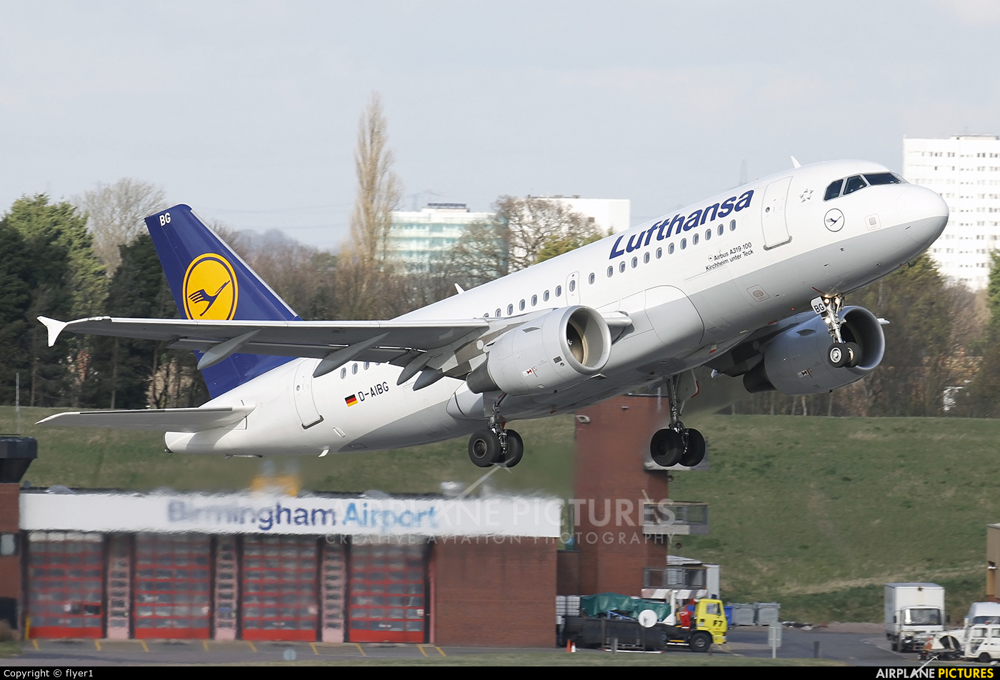 Lufthansa D-AIBG aircraft at Birmingham