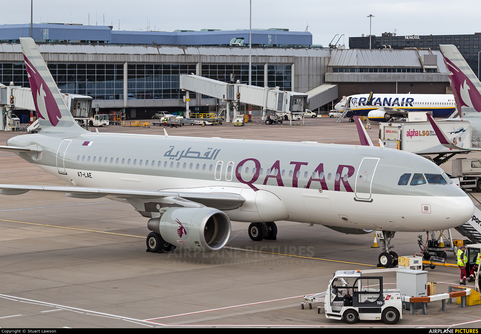 Qatar Airways A7-LAE aircraft at Birmingham