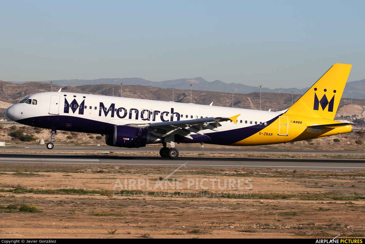 Monarch Airlines G-ZBAR aircraft at Alicante - El Altet