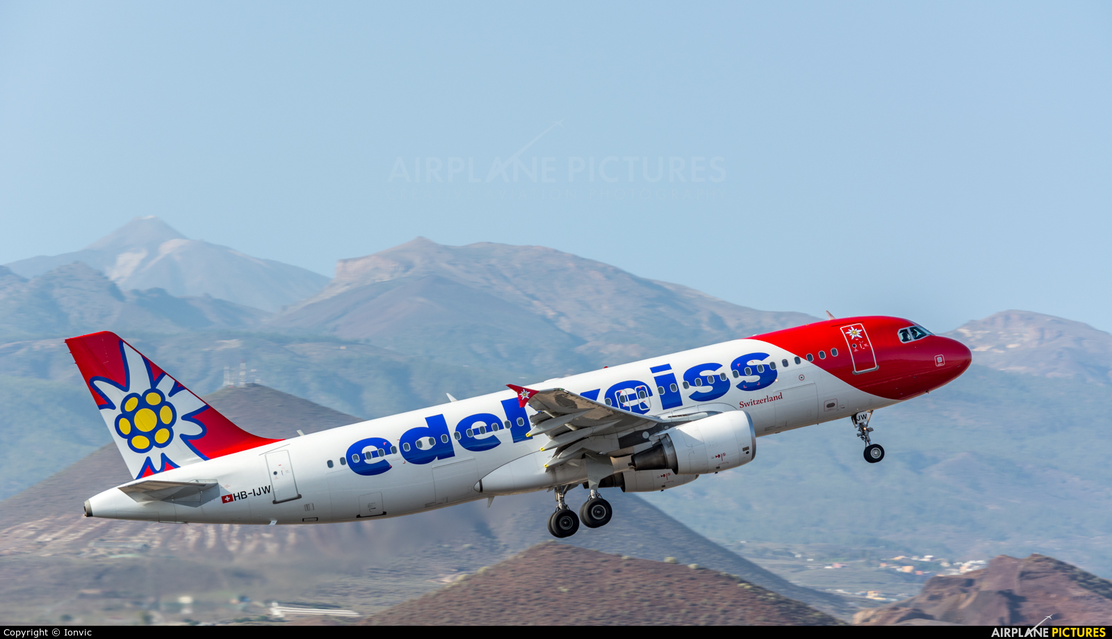 Edelweiss HB-IJW aircraft at Tenerife Sur - Reina Sofia