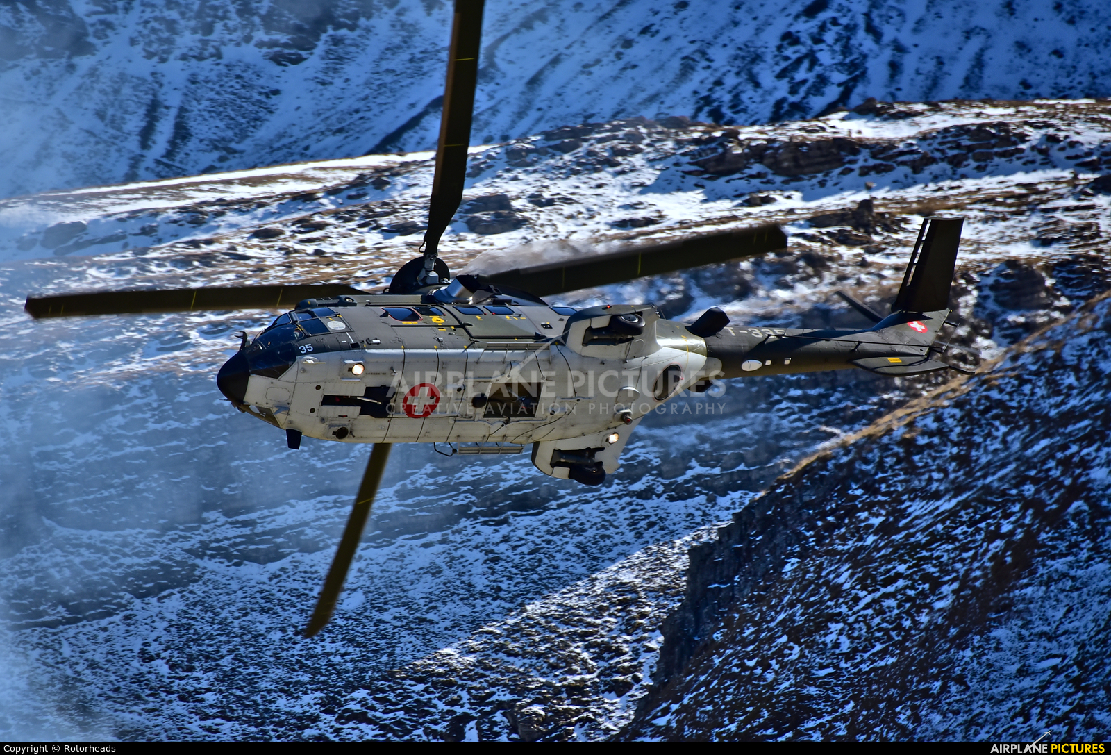 Switzerland - Air Force T-335 aircraft at Axalp - Ebenfluh Range