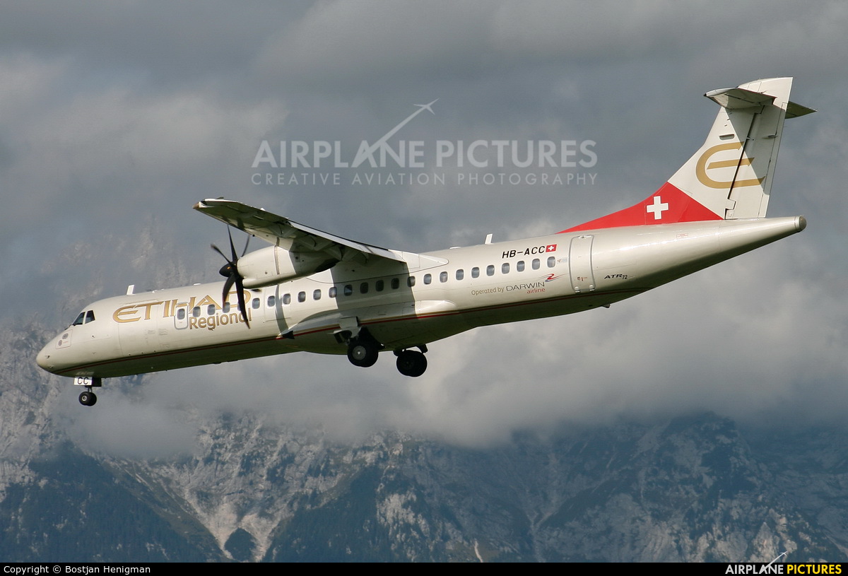 Etihad Regional - Darwin Airlines HB-ACC aircraft at Ljubljana - Brnik