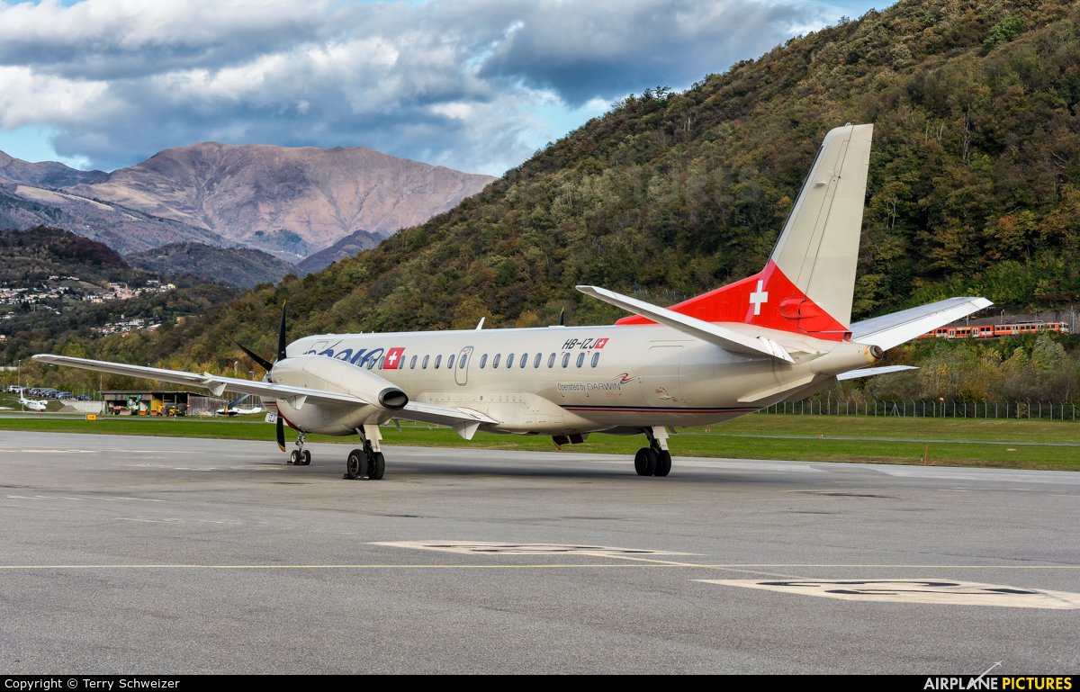 Adria Airways Switzerland HB-IZJ aircraft at Lugano - Agno