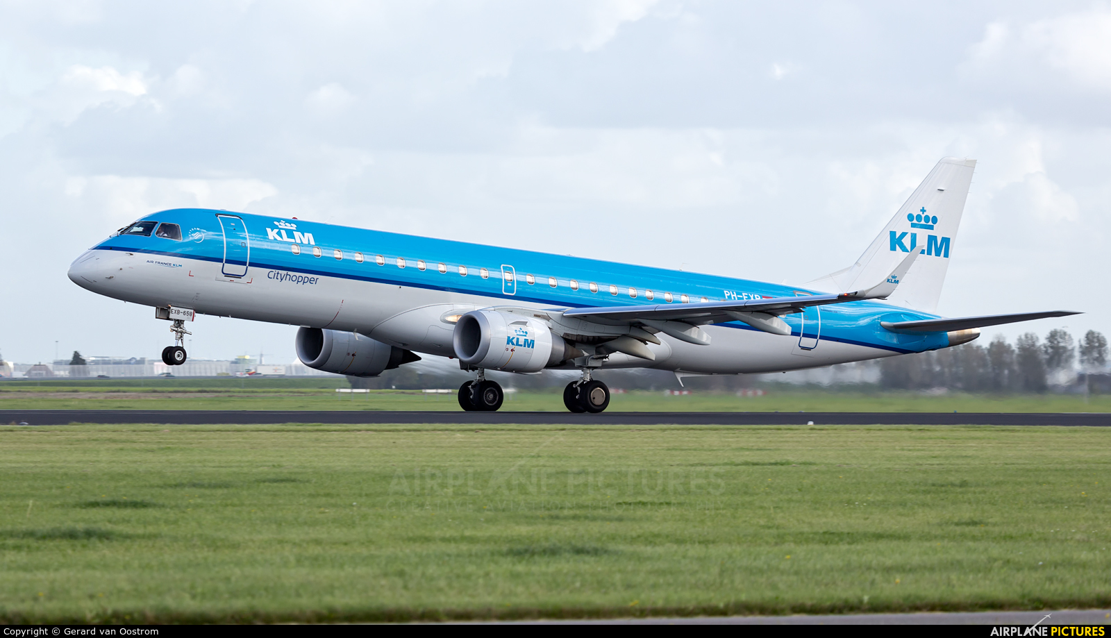 KLM Cityhopper PH-EXB aircraft at Amsterdam - Schiphol