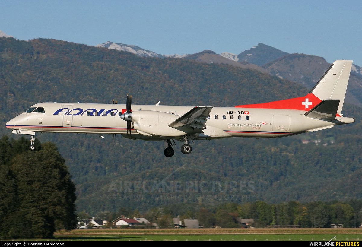 Adria Airways Switzerland HB-IYD aircraft at Ljubljana - Brnik