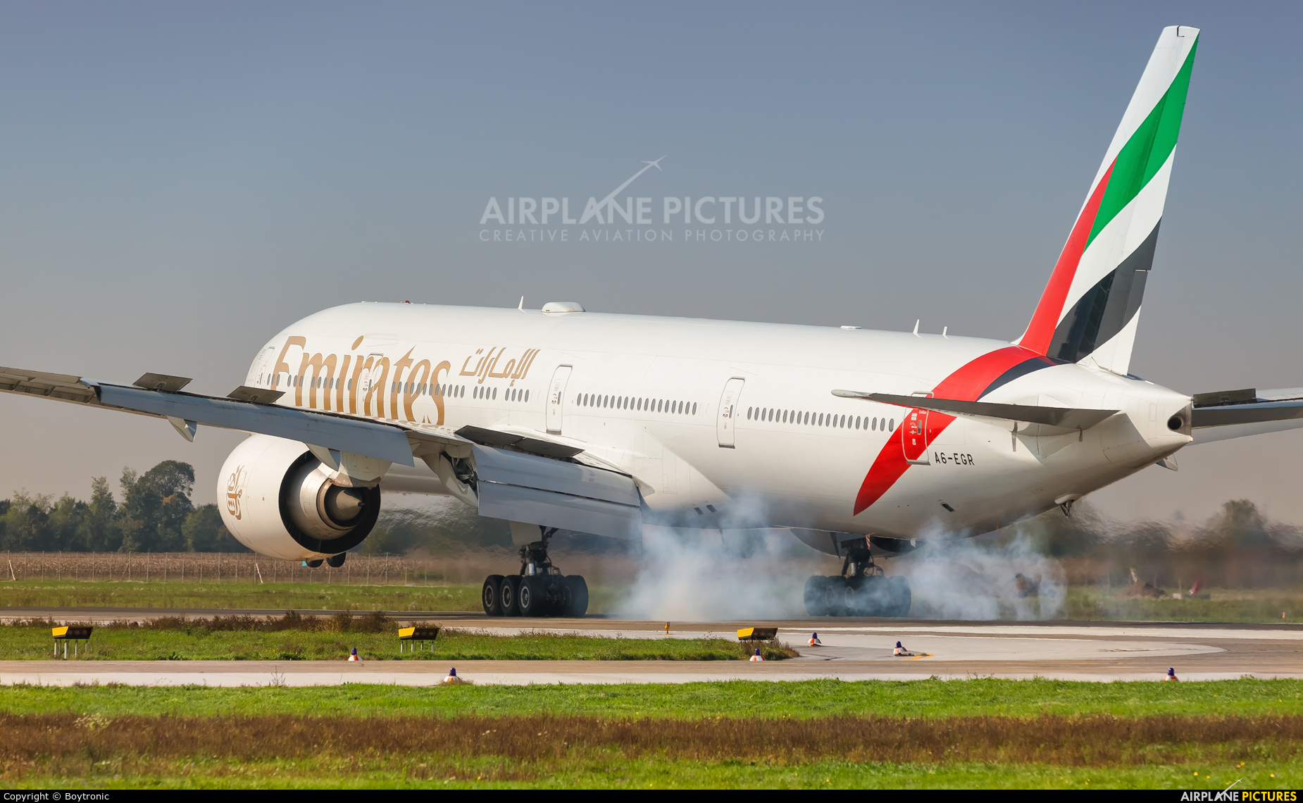 Emirates Airlines A6-EGR aircraft at Zagreb