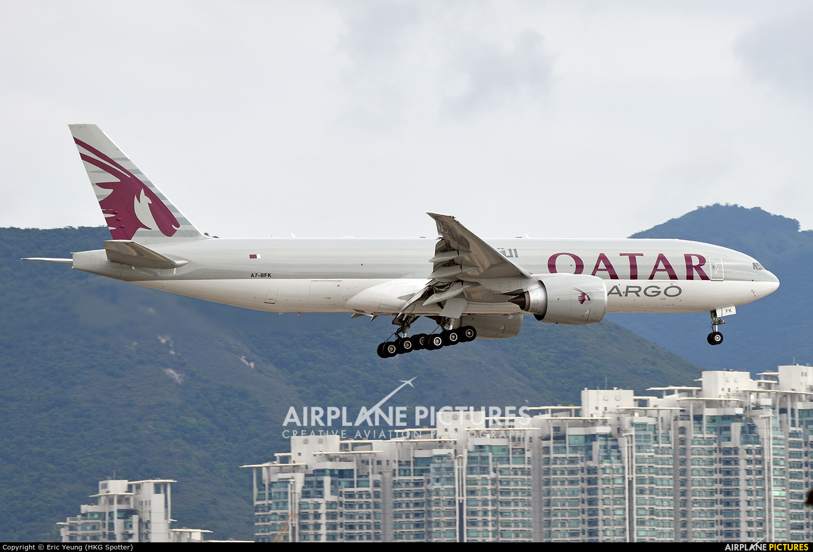 Qatar Airways Cargo A7-BFK aircraft at HKG - Chek Lap Kok Intl