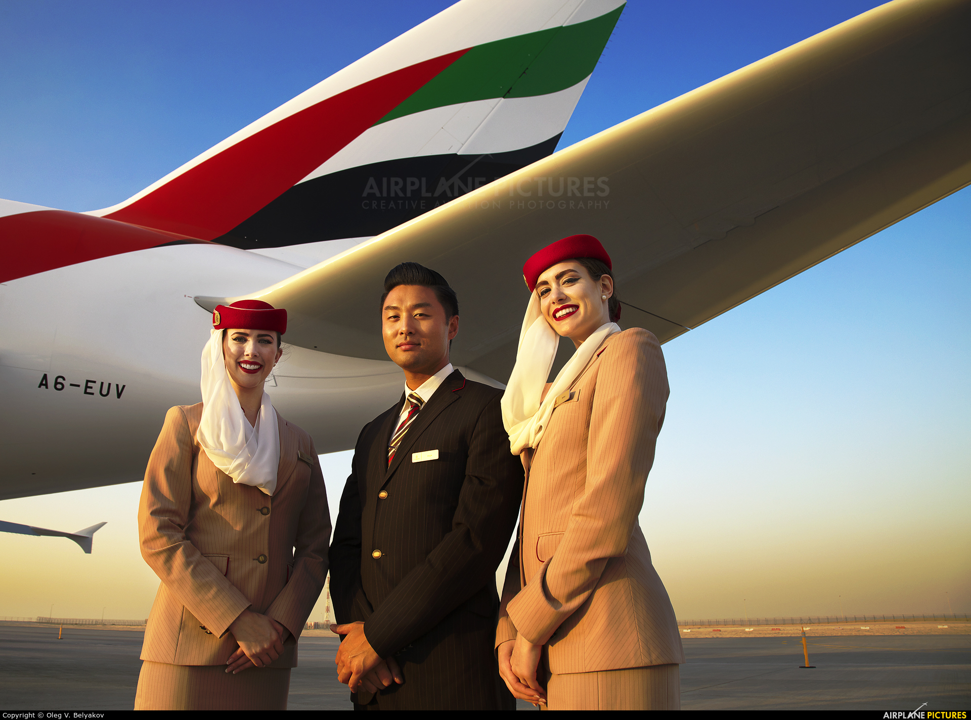 Emirates Airlines A6-EUV aircraft at Jebel Ali Al Maktoum Intl