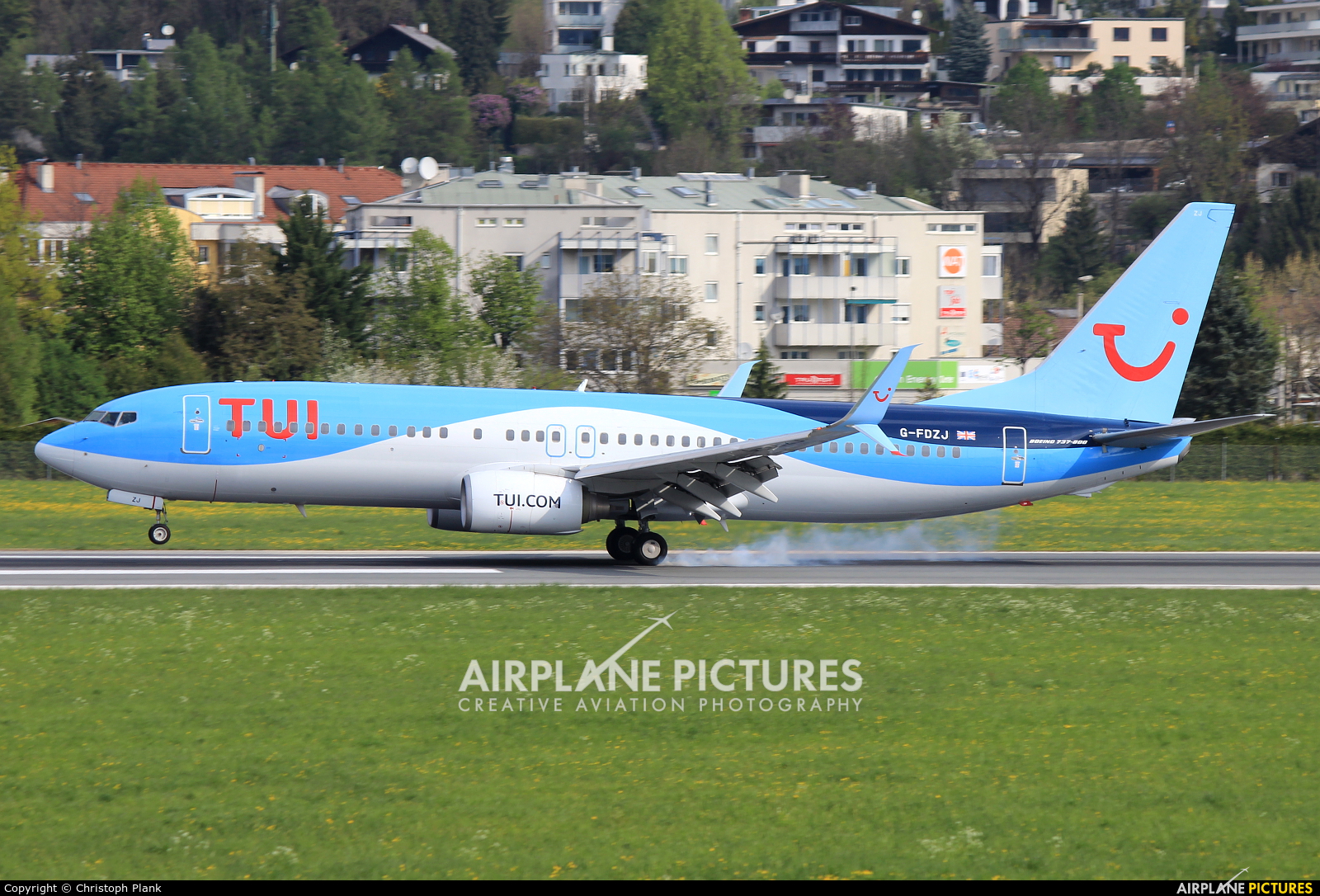 TUI Airways G-FDZJ aircraft at Innsbruck