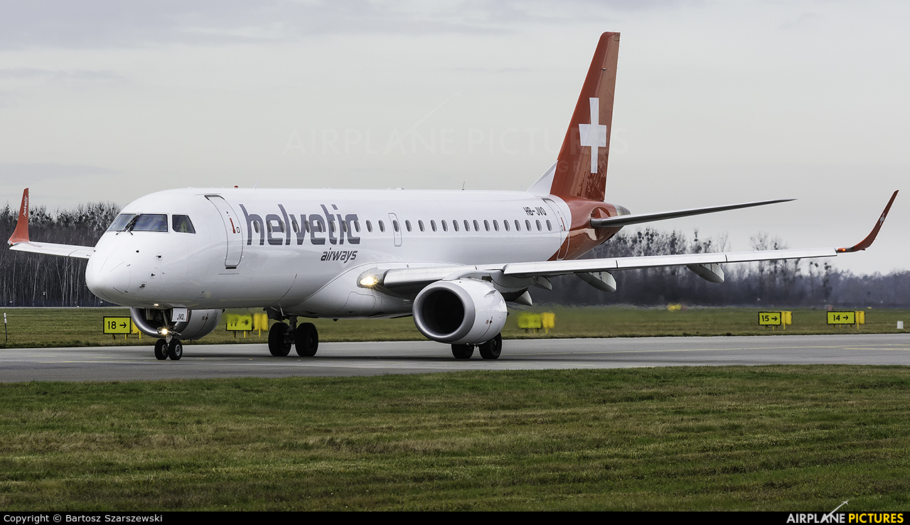 Helvetic Airways HB-JVQ aircraft at Wrocław - Copernicus