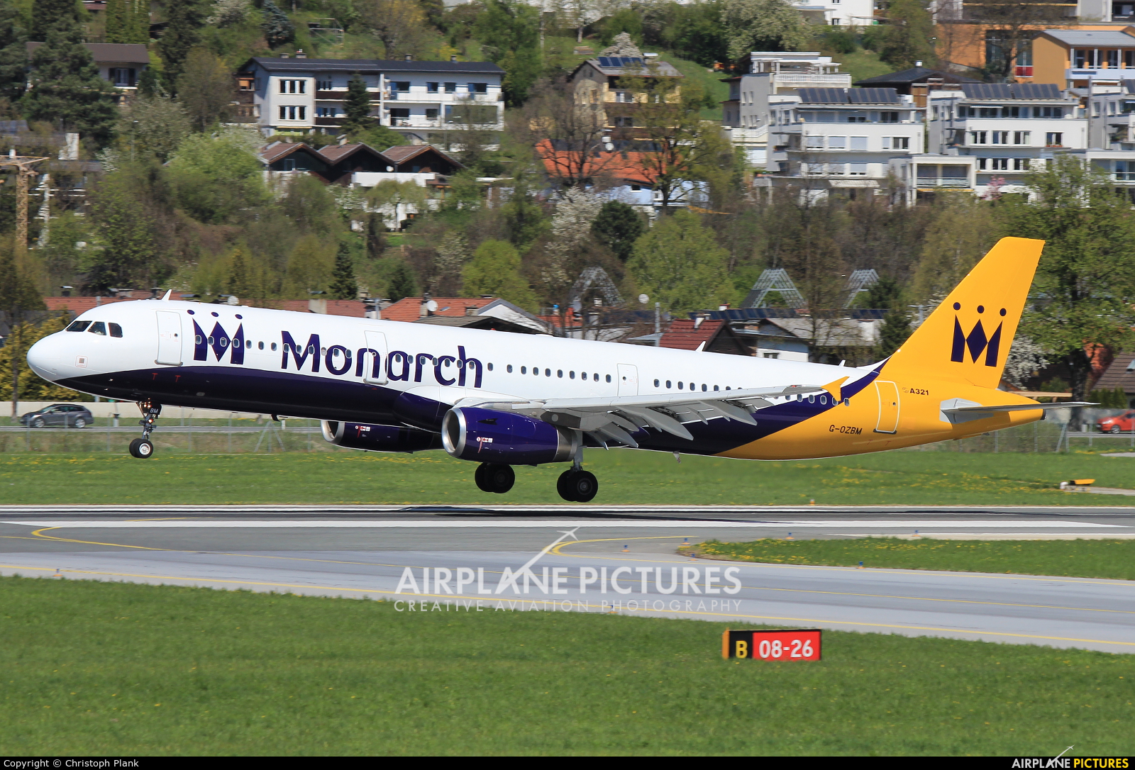 Monarch Airlines G-OZBM aircraft at Innsbruck