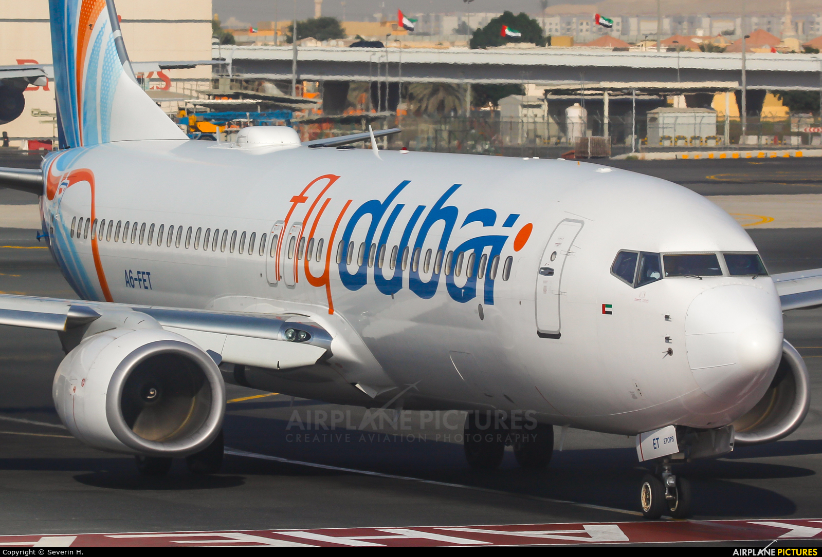 flyDubai A6-FDT aircraft at Dubai Intl