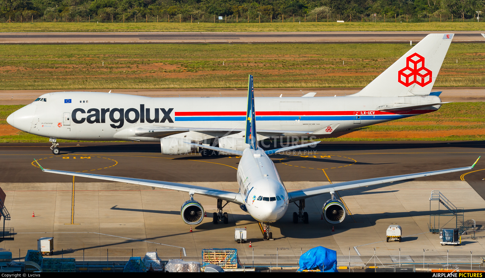 Cargolux LX-UCV aircraft at Campinas - Viracopos Intl