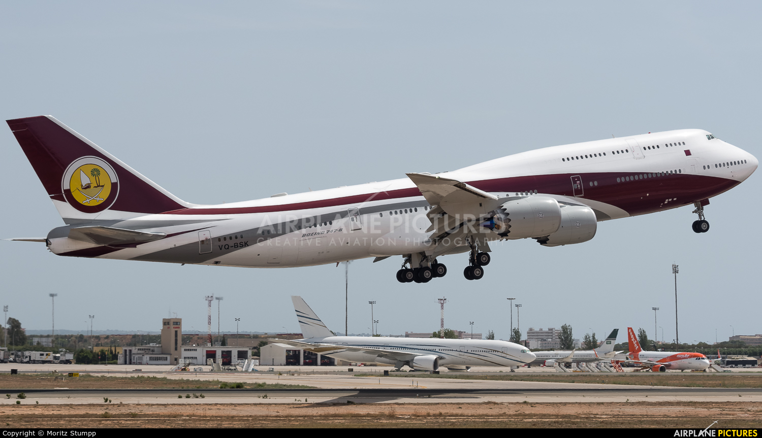 Qatar Amiri Flight VQ-BSK aircraft at Palma de Mallorca